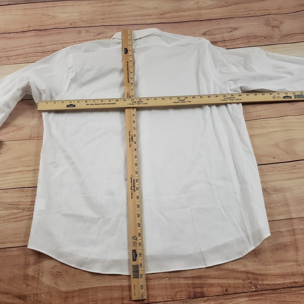 Van Heusen Shirt Mens 2XL 17.5 White Button Up Long Sleeve Casual Dress Adult - Picture 7 of 11
